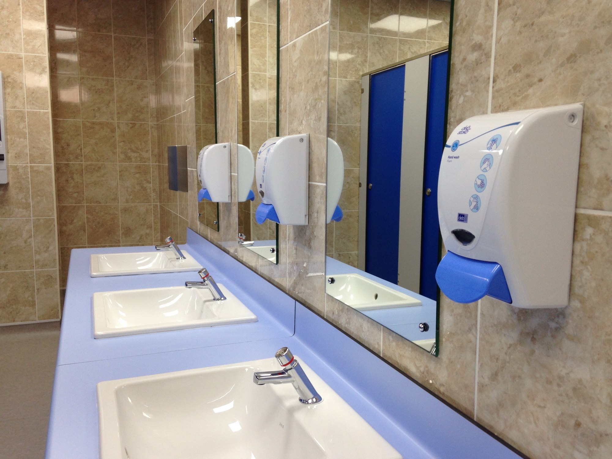 New sinks and soap dispensers in Bournemouth and Poole College.