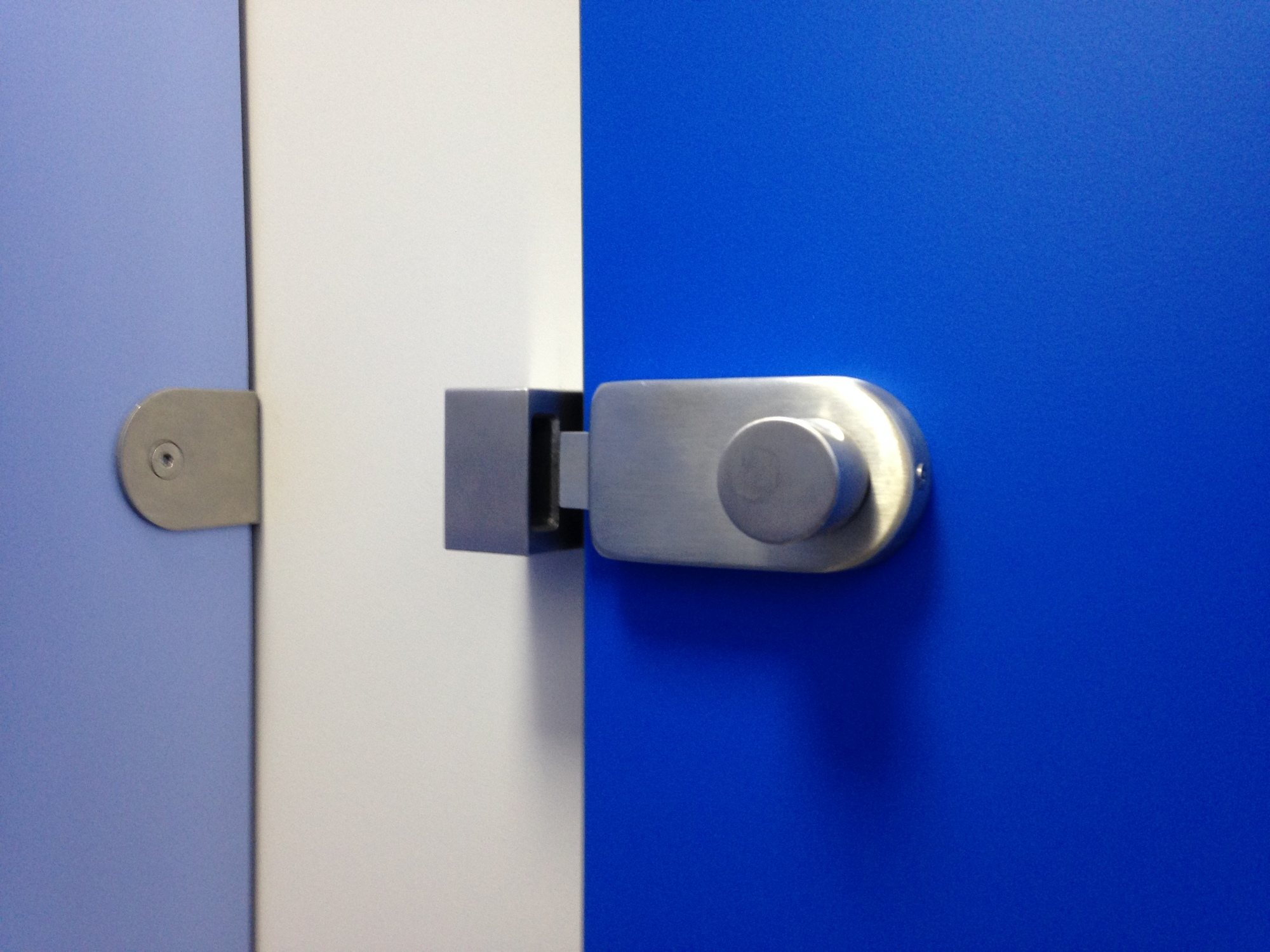 A new toilet door lock in Bournemouth and Poole College.