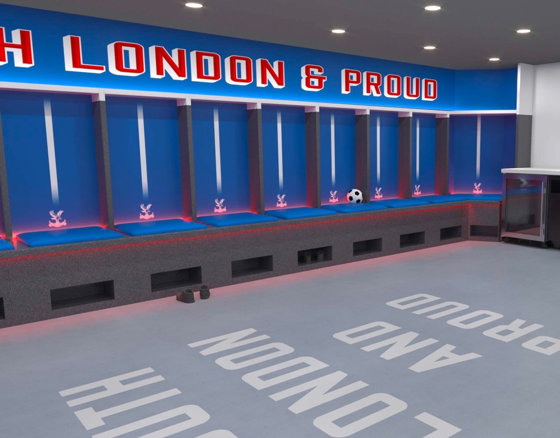 Crystal Palace locker room.