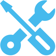 Vector image of a spanner and screwdriver.