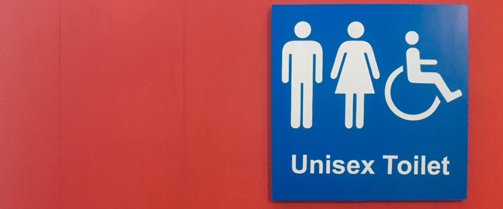 Unisex toilet sign.