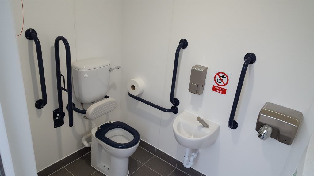 Disabled toilets inside Corfe Castle.