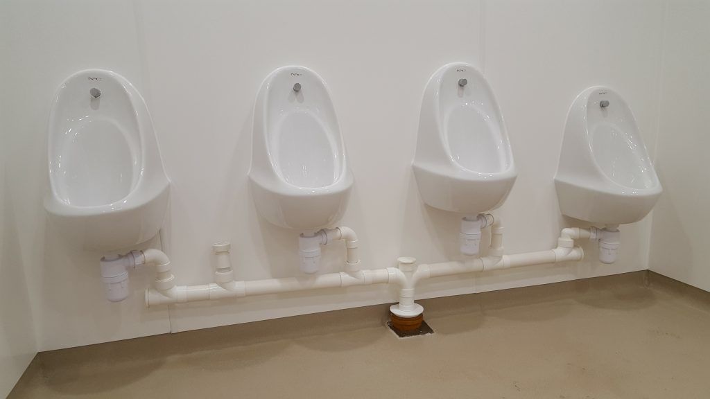 Urinals inside Burnbake Campsite.