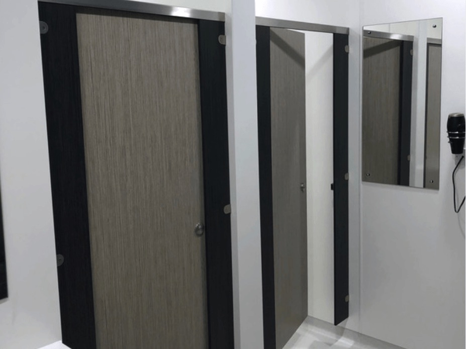 Toilet cubicles inside The Exeter washrooms.