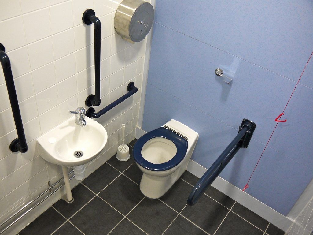 Disabled toilet room at Oxford & Cherwell Valley College.