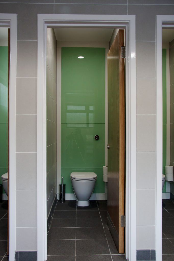 Photo of the inside of a toilet cubicle at Ferndown Golf Club.