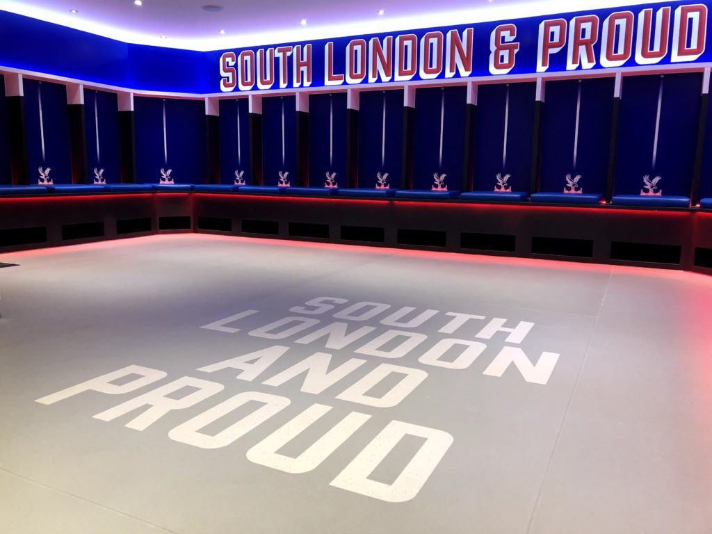 Crystal Palace F.C.changing room.