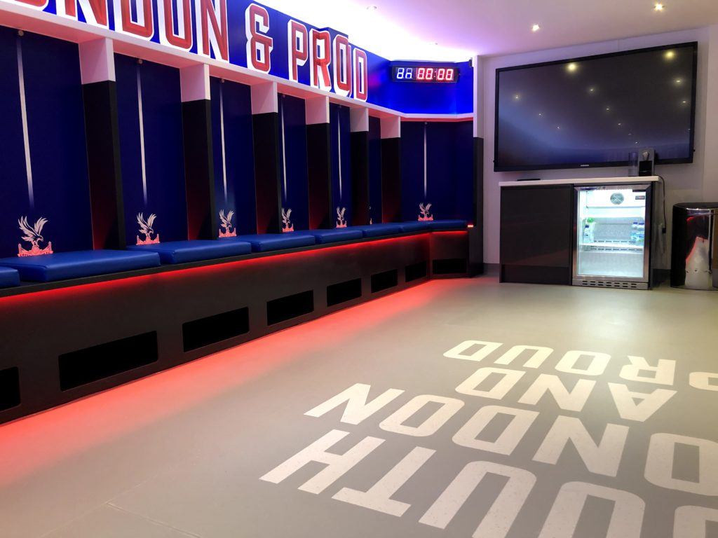 Crystal Palace F.C.changing room.