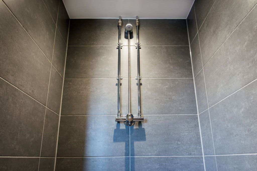 Photo of the interior of a shower.