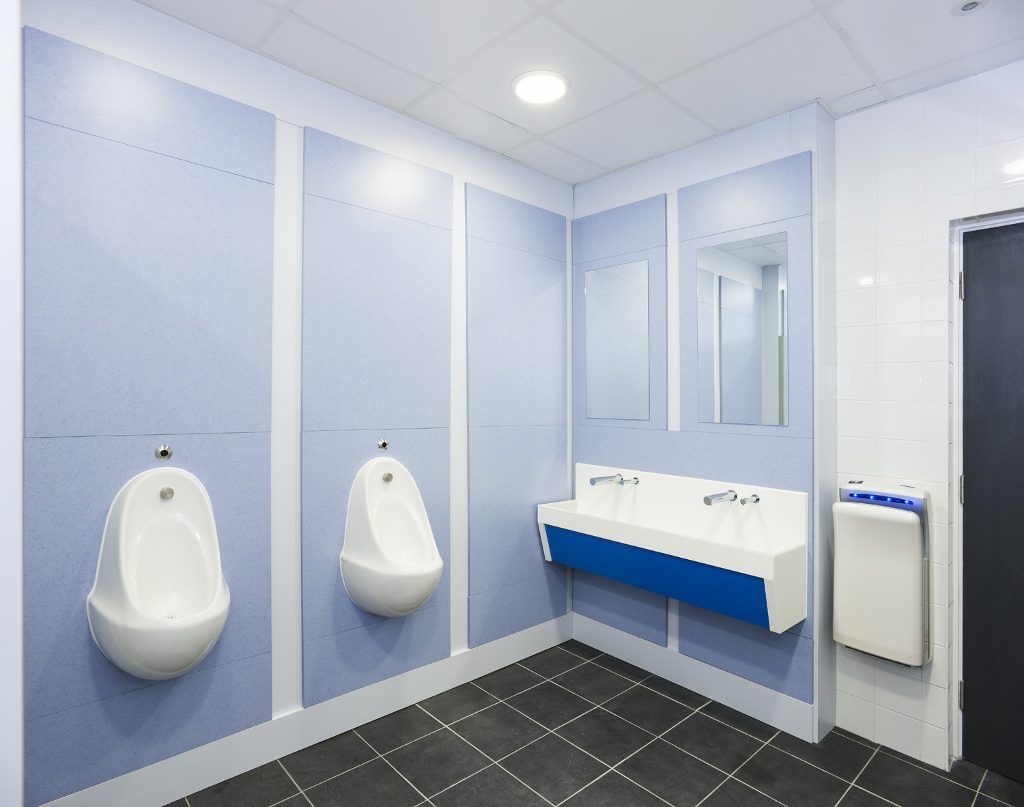 Interior of the Oxford & Cherwell Valley College bathrooms.