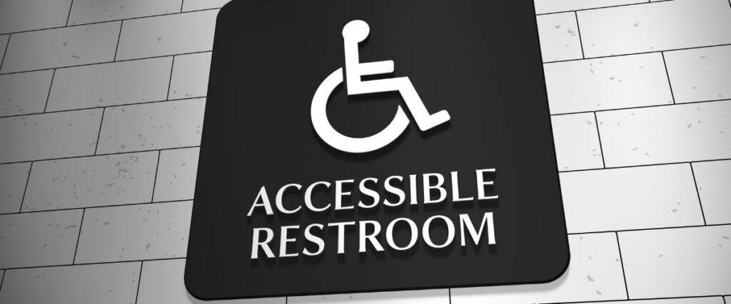 Accessible restroom sign.