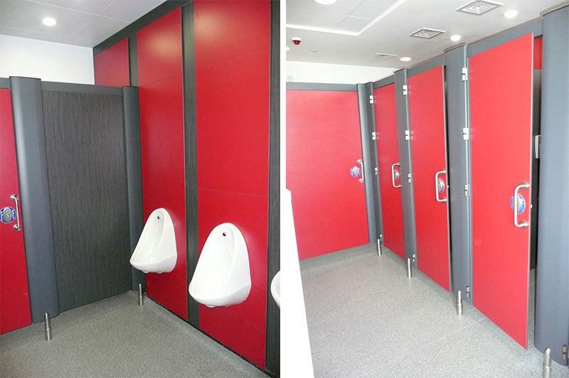 Two photos of washrooms side-by-side.